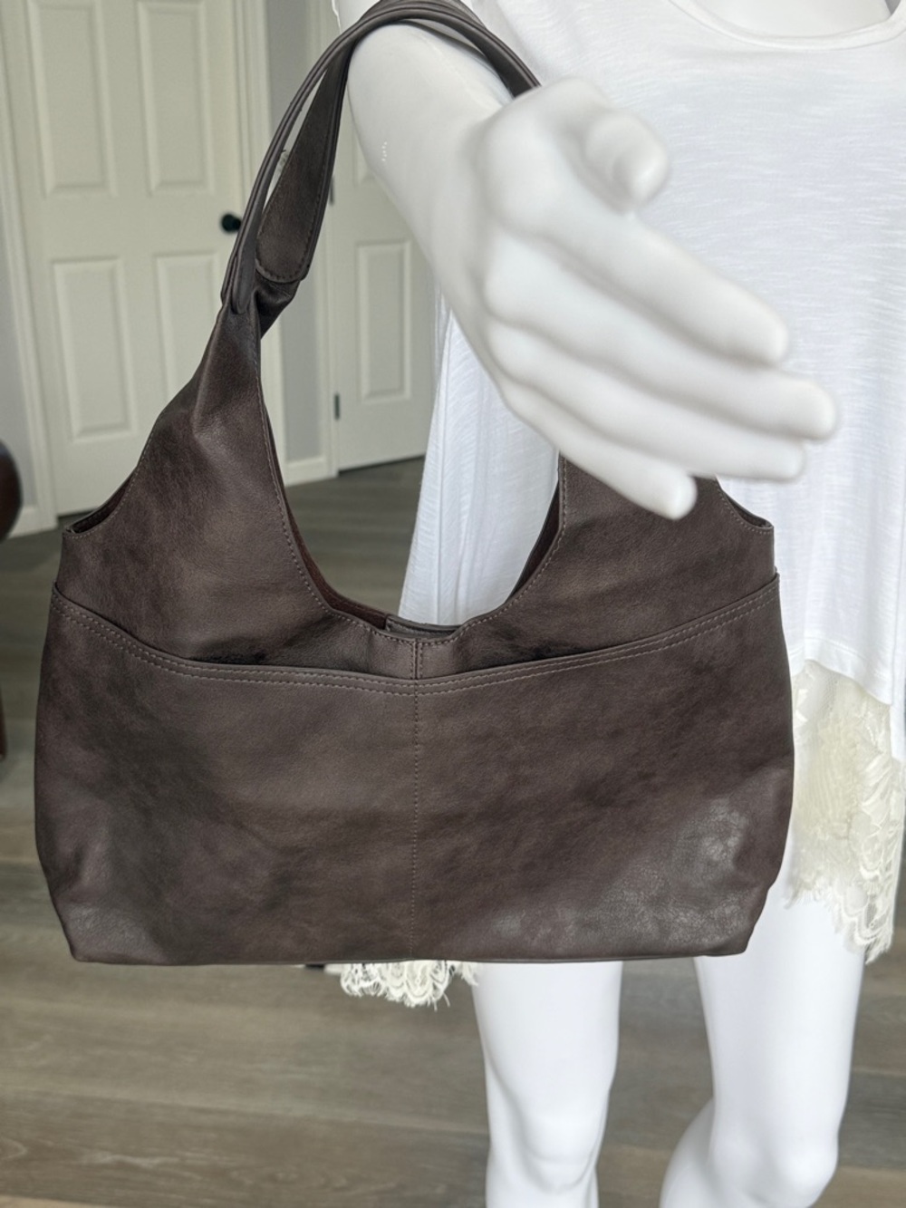 Joy Susan 2-in-1 Brown Vegan Leather Hobo Tote Bag Removable Clutch/ Crossbody - Picture 7 of 16